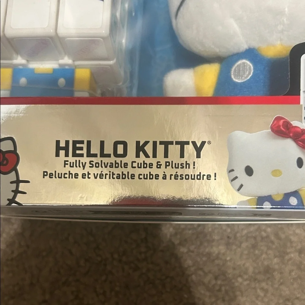 Hello Kitty Rubik's Cube & Plush Set - Red, White, Blue